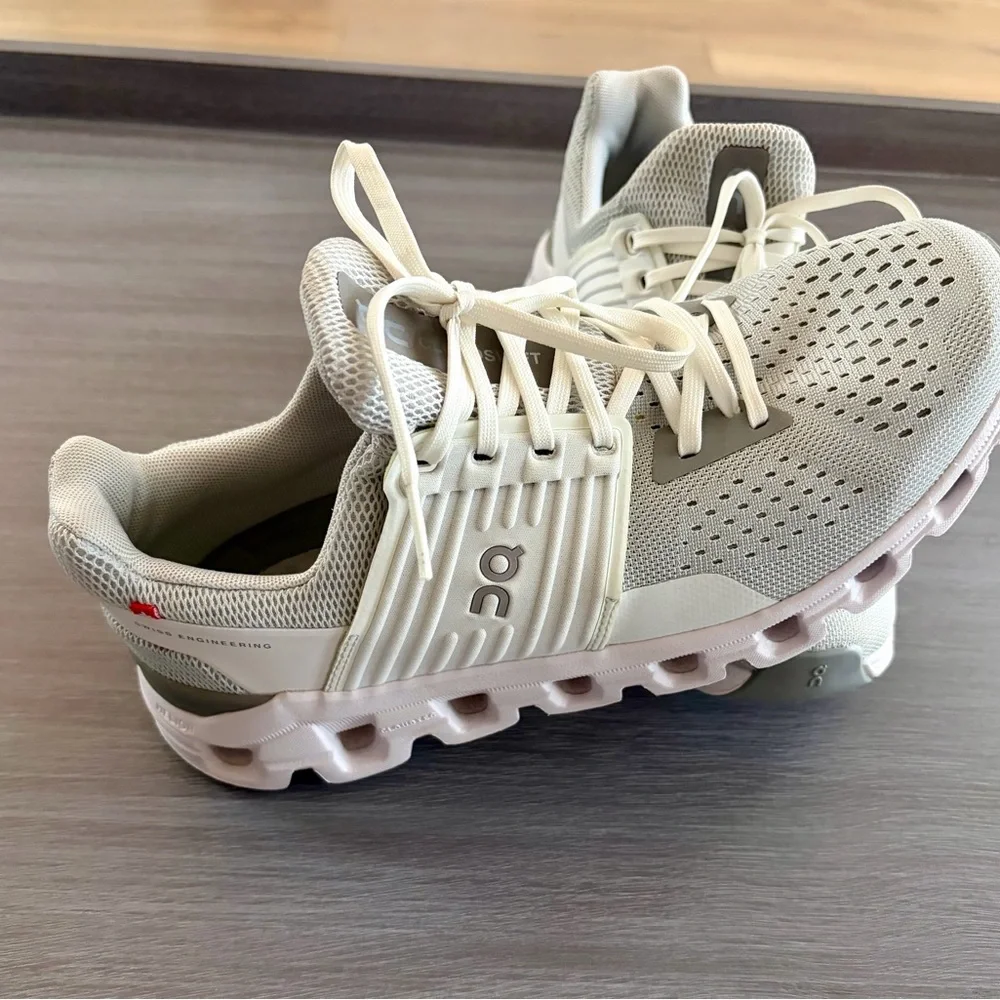 On Running Cloudswift Women's Grey and White Sneakers - Picture 5 of 6